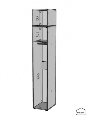 Шкаф с антресолью Linnea MHR-1A-1 2450х400х510 (ДВ-М 11.1.25) в Нефтекамске - neftekamsk.ok-mebel.com | фото 3