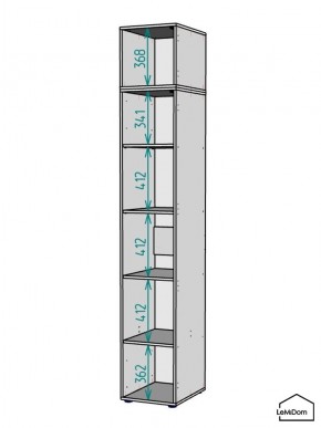 Шкаф с антресолью Linnea MHR-1A-2 2450х400х510 (Графит-М 11.1.25) в Нефтекамске - neftekamsk.ok-mebel.com | фото 3