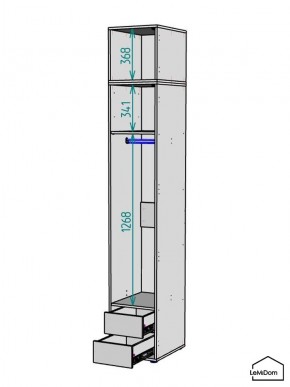 Шкаф с антресолью Linnea MHR-1A-3 2450х400х510 (ДВ-М 11.1.25) в Нефтекамске - neftekamsk.ok-mebel.com | фото 3