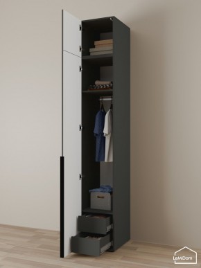 Шкаф с антресолью Linnea MHR-1A-3 2450х400х510 (Графит-М 11.1.25) в Нефтекамске - neftekamsk.ok-mebel.com | фото 5
