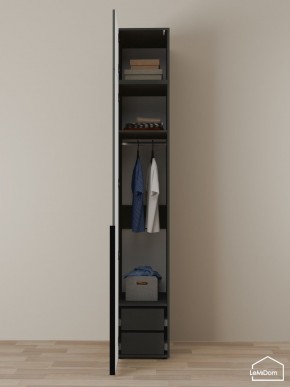 Шкаф с антресолью Linnea MHR-1A-3 2450х400х510 (Графит-М 11.1.25) в Нефтекамске - neftekamsk.ok-mebel.com | фото 6