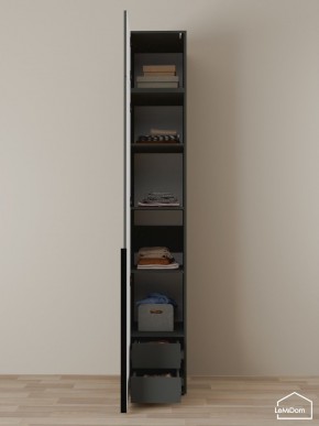 Шкаф с антресолью Linnea MHR-1A-4 2450х400х510 (Графит-М 11.1.25) в Нефтекамске - neftekamsk.ok-mebel.com | фото 4