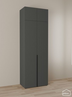 Шкаф с антресолью Linnea MHR-2A-1 2450х800х510 (Графит-М 11.1.25) в Нефтекамске - neftekamsk.ok-mebel.com | фото