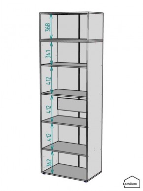 Шкаф с антресолью Linnea MHR-2A-2 2450х800х510 (Графит-М 11.1.25) в Нефтекамске - neftekamsk.ok-mebel.com | фото 3