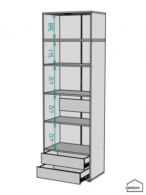Шкаф с антресолью Linnea MHR-2A-4 2450х800х510 (ДВ-М 11.1.25) в Нефтекамске - neftekamsk.ok-mebel.com | фото 3