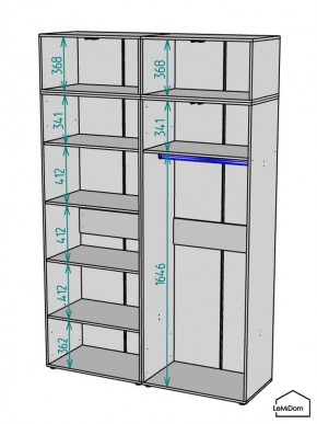 Шкаф с антресолью Linnea MHR-4A-1 2450х1600х510 (Графит-М 11.1.25) в Нефтекамске - neftekamsk.ok-mebel.com | фото 3