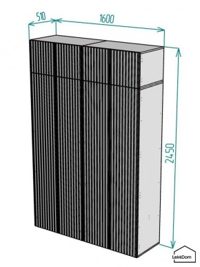 Шкаф с антресолью Linnea MHR-4A-2 2450х1600х510 (Графит-М 11.1.25) в Нефтекамске - neftekamsk.ok-mebel.com | фото 2