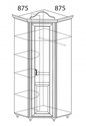 Шкаф угловой №562 "Алиса" (угол 875*875) в Нефтекамске - neftekamsk.ok-mebel.com | фото 2