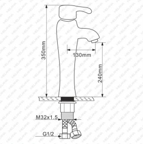 Смеситель д/ум MLN-F-001CBK керамический (Черный) в Нефтекамске - neftekamsk.ok-mebel.com | фото 2