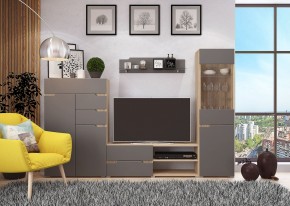 Стенка АНТАЛИЯ 1 (Сонома/Графит софт) в Нефтекамске - neftekamsk.ok-mebel.com | фото 3