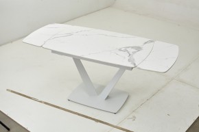 Стол ALATRI 120 GLOSS STATUARIO WHITE SOLID CERAMIC / WHITE, ®DISAUR в Нефтекамске - neftekamsk.ok-mebel.com | фото 2