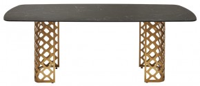 Стол CHIAVARI 220 KL-116 Черный мрамор матовый, итальянская керамика / бронзовый, ®DISAUR в Нефтекамске - neftekamsk.ok-mebel.com | фото 8