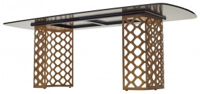 Стол CHIAVARI 220 KL-188 Контрастный мрамор матовый, итальянская керамика / Шампань, ®DISAUR в Нефтекамске - neftekamsk.ok-mebel.com | фото 5