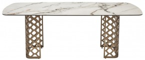 Стол CHIAVARI 220 KL-188 Контрастный мрамор матовый, итальянская керамика / Шампань, ®DISAUR в Нефтекамске - neftekamsk.ok-mebel.com | фото 8
