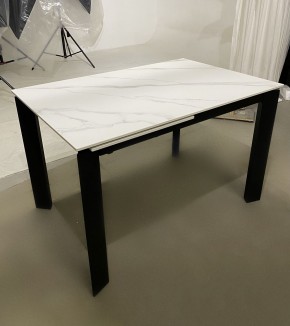 Стол CORNER 120 MATT WHITE MARBLE SOLID CERAMIC / BLACK, ®DISAUR в Нефтекамске - neftekamsk.ok-mebel.com | фото 2