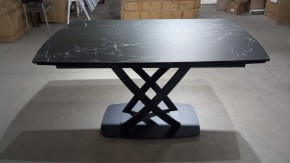 Стол FOGGIA 140 KL-116 Черный мрамор матовый, итальянская керамика/ черный каркас, ®DISAUR в Нефтекамске - neftekamsk.ok-mebel.com | фото 2
