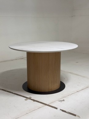 Стол MESA D120 цвет БЕЛЫЙ МРАМОР M326 / Каркас OAK, ®DISAUR в Нефтекамске - neftekamsk.ok-mebel.com | фото 3