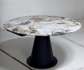 Стол TERAMO 135 GLOSS GRAND JADE SOLID CERAMIC, керамика, поворотн.механизм / Черный каркас, ®DISAUR в Нефтекамске - neftekamsk.ok-mebel.com | фото 5