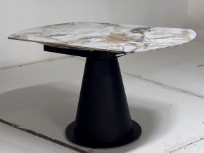 Стол TERAMO 135 GLOSS GRAND JADE SOLID CERAMIC, керамика, поворотн.механизм / Черный каркас, ®DISAUR в Нефтекамске - neftekamsk.ok-mebel.com | фото 9