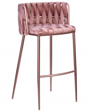 Стул барный DOBRIN EMMA ROSE GOLD, розовый велюр (VF-10) в Нефтекамске - neftekamsk.ok-mebel.com | фото