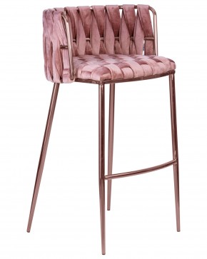 Стул барный DOBRIN EMMA ROSE GOLD, розовый велюр (VF-10) в Нефтекамске - neftekamsk.ok-mebel.com | фото 2