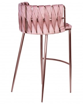 Стул барный DOBRIN EMMA ROSE GOLD, розовый велюр (VF-10) в Нефтекамске - neftekamsk.ok-mebel.com | фото 4