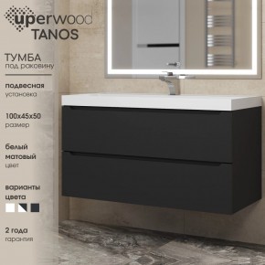 Тумба под раковину Uperwood Tanos 100 см, подвесная, черная матовая в Нефтекамске - neftekamsk.ok-mebel.com | фото 3