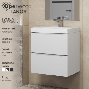 Тумба под раковину Uperwood Tanos 50 см, подвесная, белая матовая в Нефтекамске - neftekamsk.ok-mebel.com | фото 6