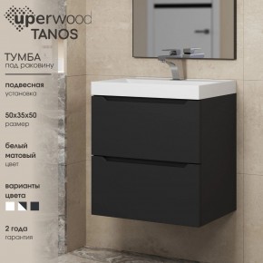 Тумба под раковину Uperwood Tanos 50 см, подвесная, черная матовая в Нефтекамске - neftekamsk.ok-mebel.com | фото 4