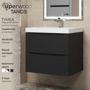 Тумба под раковину Uperwood Tanos 60 см, подвесная, черная матовая в Нефтекамске - neftekamsk.ok-mebel.com | фото 3