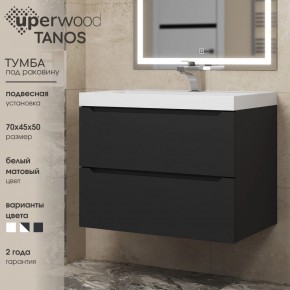 Тумба под раковину Uperwood Tanos 70 см, подвесная, черная матовая в Нефтекамске - neftekamsk.ok-mebel.com | фото 3