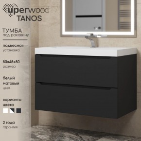 Тумба под раковину Uperwood Tanos 80 см, подвесная, черная матовая в Нефтекамске - neftekamsk.ok-mebel.com | фото 3