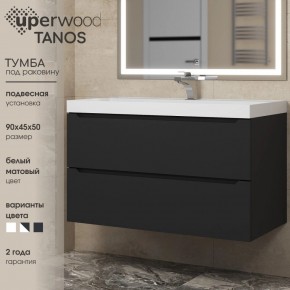 Тумба под раковину Uperwood Tanos 90 см, подвесная, черная матовая в Нефтекамске - neftekamsk.ok-mebel.com | фото 3
