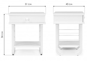 Тумба прикроватная Малгома белая в Нефтекамске - neftekamsk.ok-mebel.com | фото 2