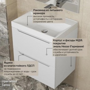 Тумба с раковиной Uperwood Tanos 50 см, подвесная, белая матовая в Нефтекамске - neftekamsk.ok-mebel.com | фото 6