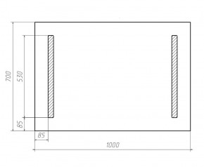 Зеркало Good Light 2-100 с подсветкой Домино (GL7016Z) в Нефтекамске - neftekamsk.ok-mebel.com | фото 3